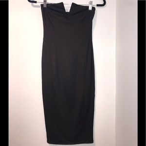 Black strapless dress